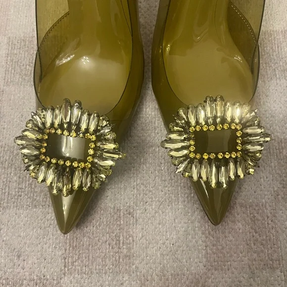 Good American Cinder F*cking Ella Olive Heels with Embellishment - Picture 8 of 10